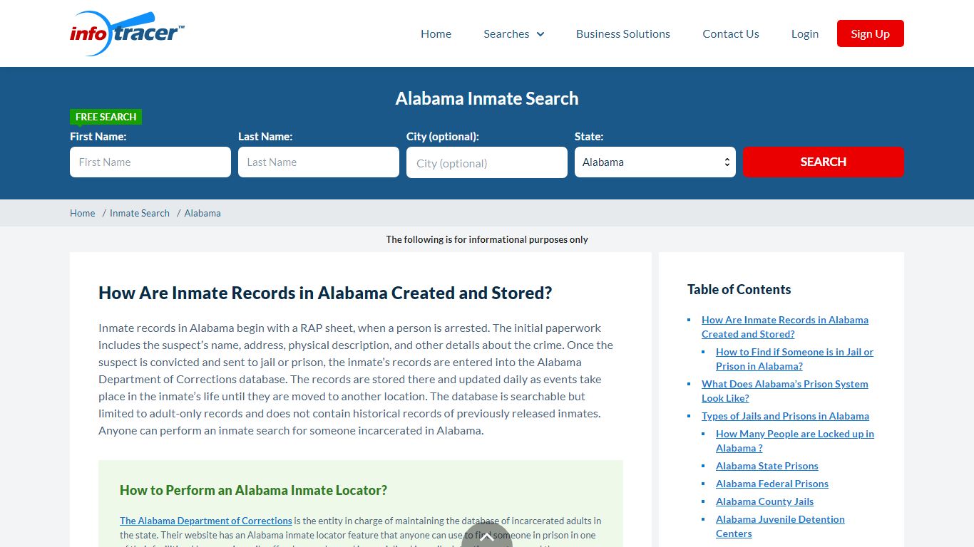 Alabama Inmate Search & Locator - AL Jail Records - InfoTracer